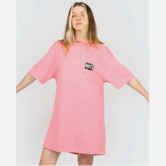 Nike Retro 90s Washed T-Shirt Dress Pink Oversized Size XS - Picture 5 of 5